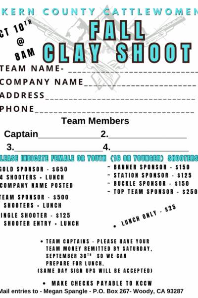 Register your team for the Fall Clay Shoot.